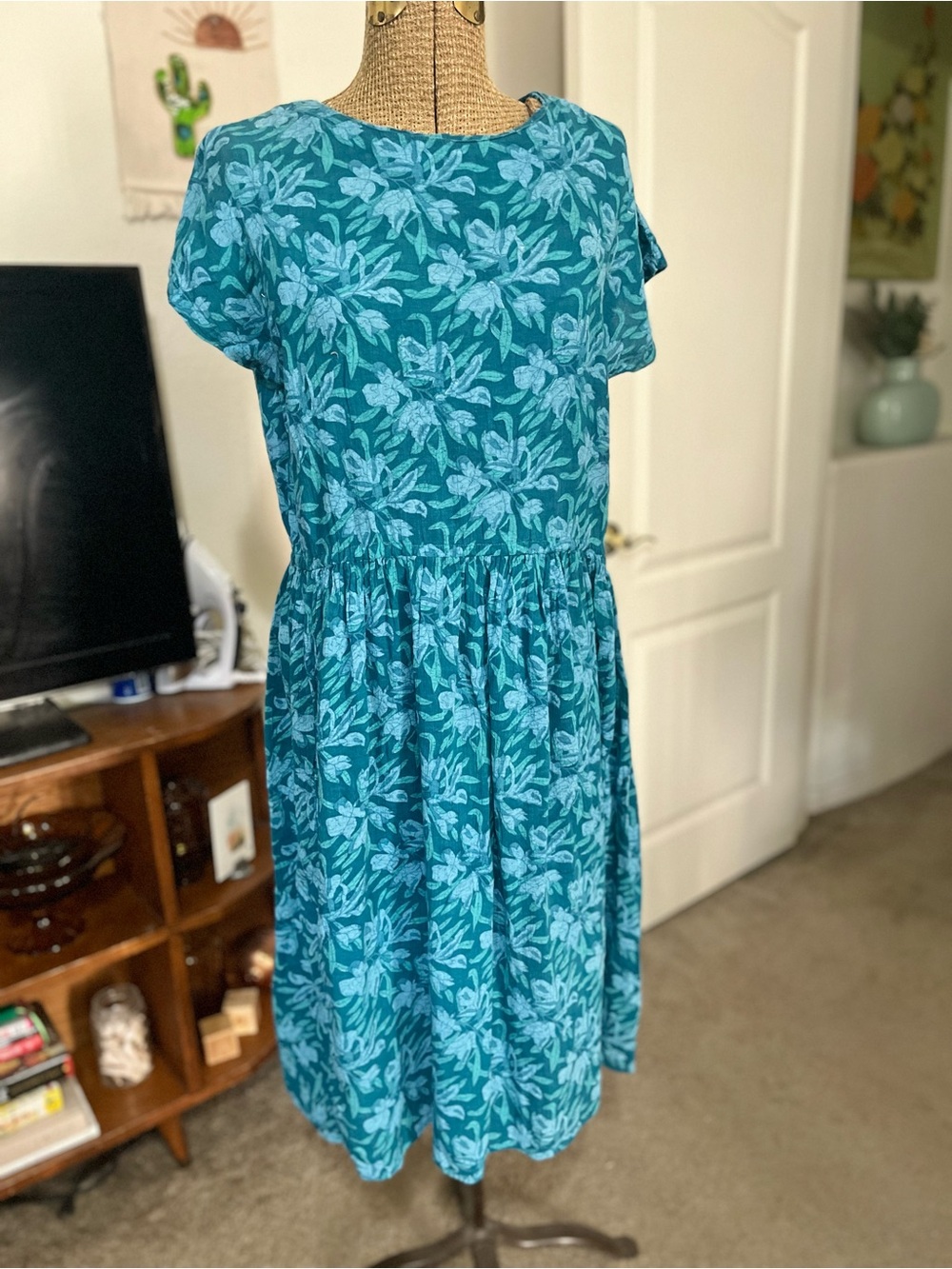 Bila Teal and Aqua Floral Dress